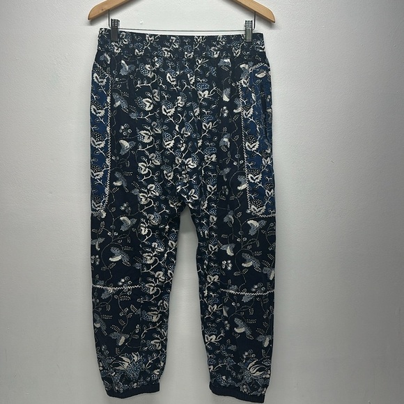 Ulla Johnson Suki Jogger Slouchy Pants Floral Cotton Stretch Navy Blue Size 6 - Picture 7 of 11